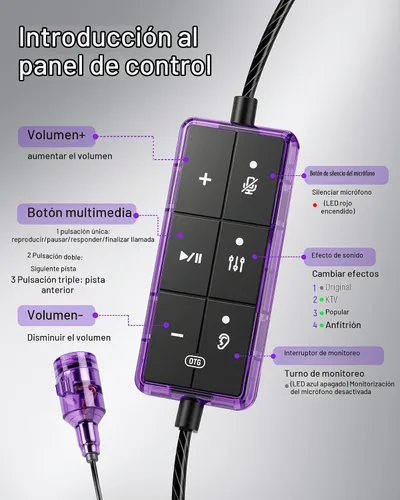 Vista 8 de Sound Card Karaoke Headset with Mic, in-Ear Monitor Livestreaming Headphone