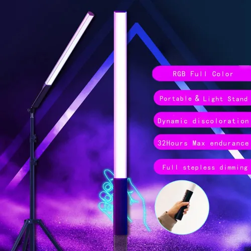 Vista 5 de Varita de luz para fotografía, tubo RGB, luz para fotografía, luces RGB, iluminación de video para filmación, transmisión, barra de luz LED