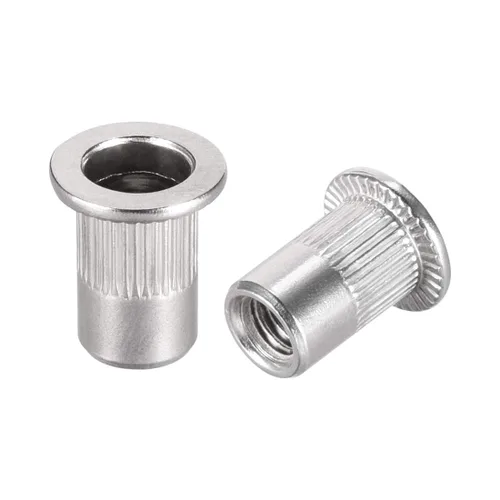 Vista 8 de uxcell M3 304 Tuercas de remache de acero inoxidable Inserto de cabeza plana 10 PC