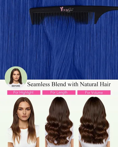 Vista 191 de YoungSee Extensiones de Cabello Humano con Cinta Balayage Extensiones de Cabello con Cinta Marrón Oscuro Extensiones de Cabello con Cinta Ombre