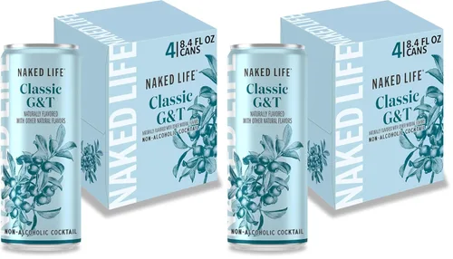 Vista 11 de Naked Life Bebidas sin alcohol, Classic G&T - Licores sin alcohol bajos en calorías con cero azúcar - Latas de 8.4 onzas líquidas, paquete de 4