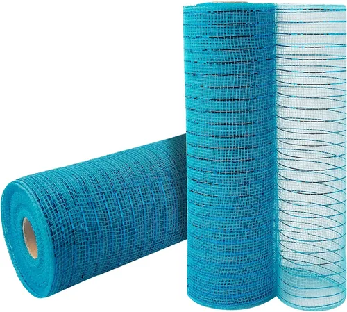 Vista 7 de 2 rollos de cinta de malla verde manzana decorativa de 10 pulgadas x 30 pies, rollos de malla de poli verde lima para suministros de corona DIY