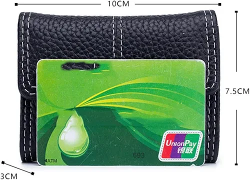 Vista 2 de HOUKAI Tarjetero para mujer, pequeño y minimalista, tarjeta de identificación para conducir, tarjeta de varias tarjetas