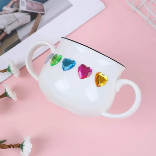 Vista 9 de MYDBUYSOME Calcomanías de corazón, 1190 unidades de gemas autoadhesivas rosas para el cabello, diamantes de imitación para la cara de las uñas