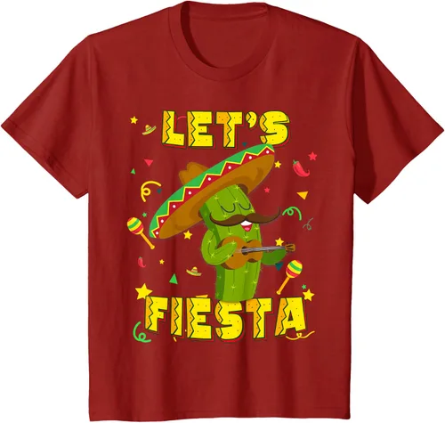 Vista 61 de Cinco De Mayo - Camiseta de regalo con sombrero de cactus Let's Fiesta, Negro, S
