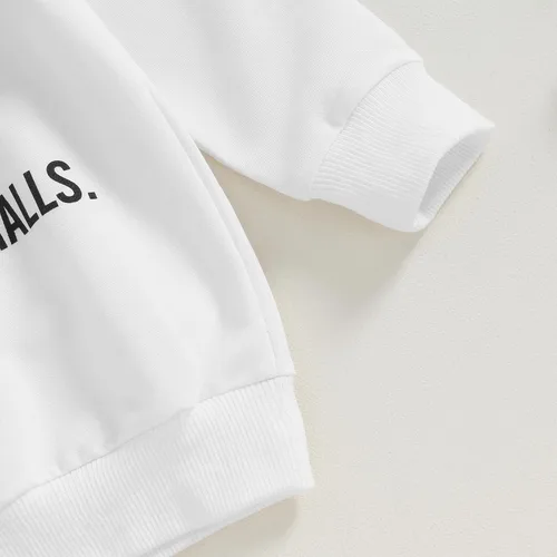 Vista 5 de DSORVICD Conjunto de sudadera de manga larga con estampado de letras para bebé niña y niño, 2 piezas, ropa de otoño e invierno