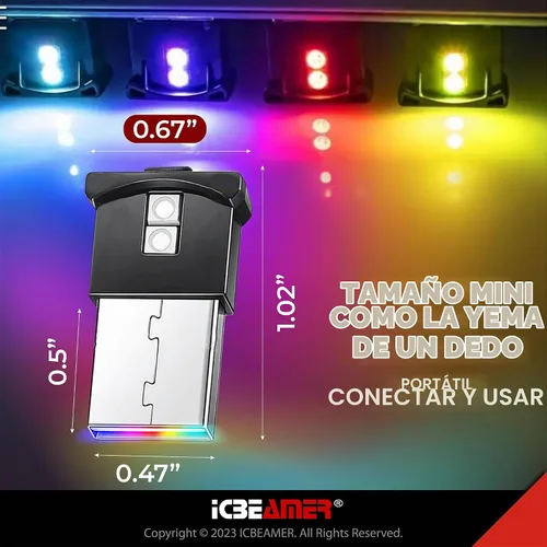 Vista 5 de ICBEAMER Smart USB 1-Paquete (Azul) Luz de Noche LED Automática Plug-in Miniatura para Coche, Van, Pickup, Camión, Interior, Maletero, Iluminación