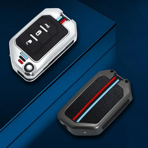 Vista 6 de Funda de aleación de zinc compatible con Wrangler JL JLU Gladiator JT Rubicon Remote Flip Key