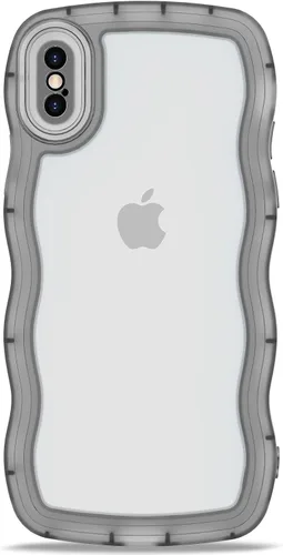 Vista 91 de Anuck Funda para iPhone 13 Pro con borde ondulado, diseño trasero transparente, agarre antideslizante, forma de marco rizado ondulado, a prueba