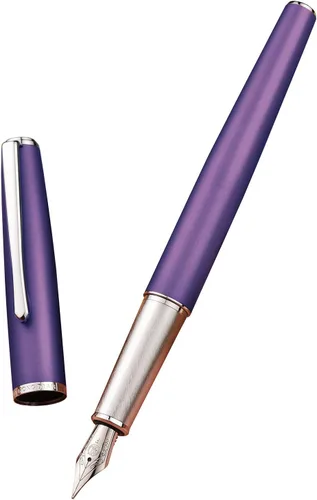 Vista 20 de Hongdian 920 - Pluma estilográfica de metal negro, chapado en oro rosa, pluma de escritura suave, pluma clásica con convertidor de tinta