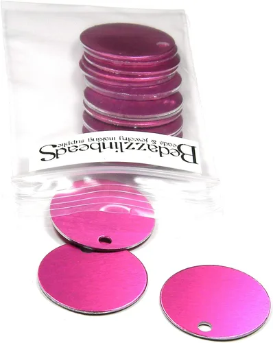 Vista 2 de 20 encantos de monedas de aluminio anodizado redondo plano de 1 pulgada en blanco para estampado de grabado