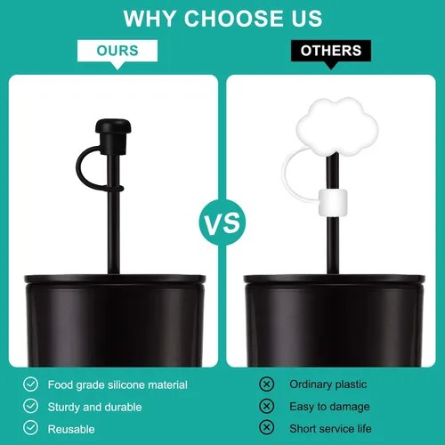 Vista 7 de Paquete de 6 popotes de silicona ajustables, reutilizables de grado alimenticio, compatibles con Stanley/Simple Modern/Yeti/Hydro Flask, ajuste