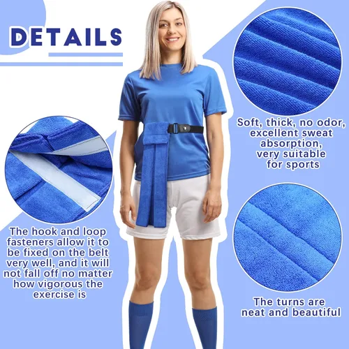 Vista 5 de Oudain 3 toallas de fútbol de mariscal de campo, accesorios de fútbol cerrados, toallas deportivas de microfibra con correas de para fútbol, golf