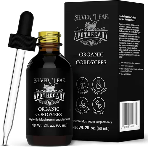 Vista 2 de Suplemento orgánico de hongos tintura Cordyceps de triple extracción para energía, resistencia y bienestar, fácil de consumir, cultivada y fabricada