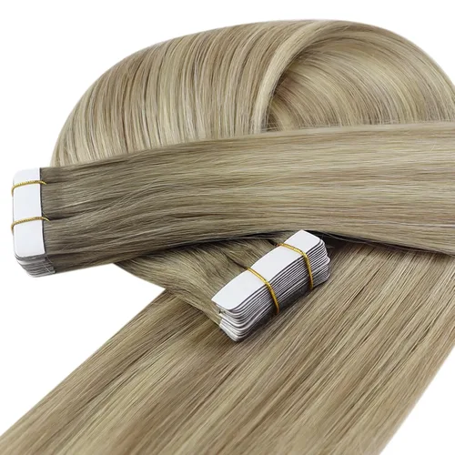 Vista 156 de YoungSee Extensiones de Cabello Humano con Cinta Balayage Extensiones de Cabello con Cinta Marrón Oscuro Extensiones de Cabello con Cinta Ombre