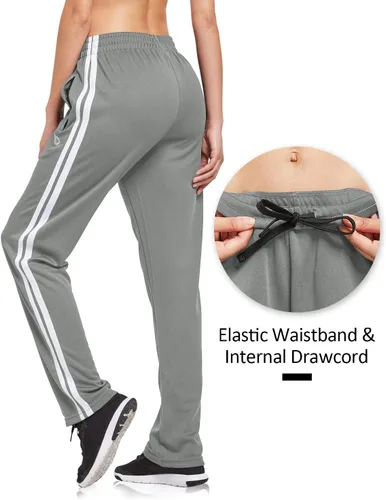 Vista 3 de BALEAF Pantalones deportivos para mujer, pantalones deportivos para correr, bolsillos con cremallera, pantalones deportivos para calentar, casuales