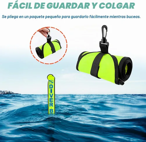 Vista 5 de Boya marcador de superficie, tubo de señal de 4 pies con tira reflectante y clip de plástico