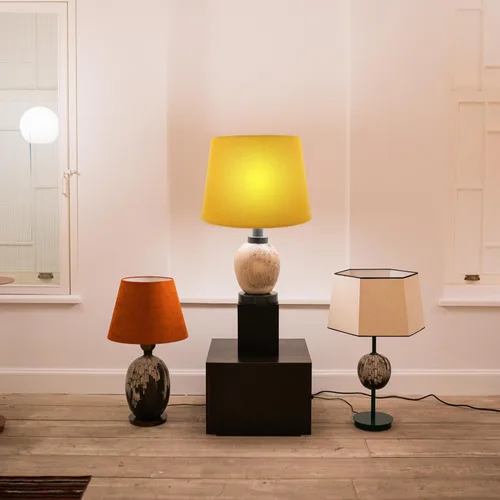 Vista 9 de Pantalla de lámpara de mesa Pantalla Pantalla para piso Tela colgante Plataforma Amarillo Escritorio