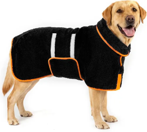 Vista 31 de Bienbee Albornoz para perro, súper absorbente para perros pequeños a Negro