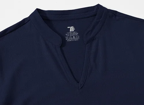 Vista 12 de Gopune Polo de golf con cuello en V para mujer, sin cuello, manga corta, ligera, de secado rápido, camisetas de tenis para correr