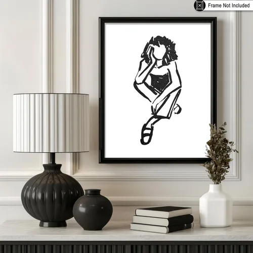 Vista 202 de Poster Master Faces Poster - Retro Women Print - Portrait Art - Sketch Illustration - Abstract Artwork - Woman Design - Chic Boho Design - Great