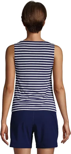 Vista 2 de Lands End Traje de baño con cuello alto UPF 50 modesto tankini para mujer