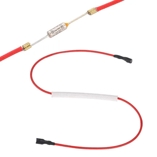 Vista 10 de MECCANIXITY Fusible de temperatura universal para olla arrocera, 168.8 °F 10 A 250 V Fusible térmico de metal con ambos terminales de fibra