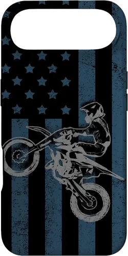 Vista 27 de Dirt Bike US Flag Vintage Motocross Racing Case for iPhone 17