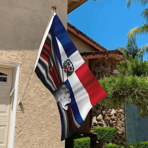 Vista 6 de Bandera de Costa Rica y República Dominicana de 2 x 3 pies, bandera para exteriores, bandera de doble cara, bandera de jardín, bandera de bienvenida
