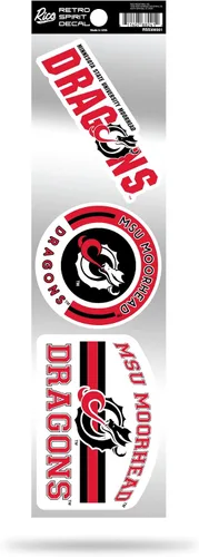 Vista 49 de NCAA - Juego de calcomanías retro Spirit de 3 piezas