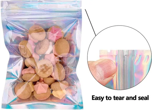 Vista 5 de Bolsas de plástico compactas y duraderas resistentes al olor (5 x 7 pulgadas). Prácticas, reutilizables y seguras para almacenamiento resellable