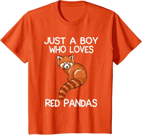 Vista 67 de Just A Boy Who Loves Red Pandas Gift - Camiseta con diseño de panda roja, Negro, S