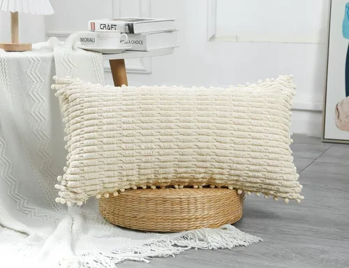 Vista 2 de PANOD Funda decorativa larga de almohada lumbar de 14 x 20 pulgadas, bohemia, súper suave y afelpada moderna, funda de almohada rectangular larga