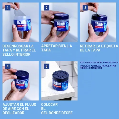 Vista 6 de Ozium Gel eliminador de olores de 4.5 onzas, alternativa a ambientador