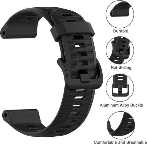 Vista 4 de ISABAKE Correa de reloj para Garmin Forerunner 935/945/955/965/745, pulsera de repuesto de silicona de 0.866 in para Fenix 5 Plus/Fenix 6