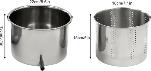 Vista 4 de Prensa de vino de frutas, molinillo de sidra de frutas con barriles de acero inoxidable duales, máquina de prensa manual con estructura triangular