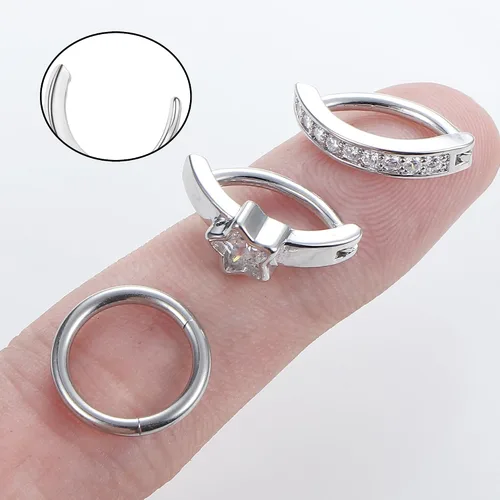 Vista 6 de JeryWe 12 anillos de ombligo de 14G para mujer, acero quirúrgico con circonita cúbica, mariposa, corazón, flor, aro para ombligo, anillos