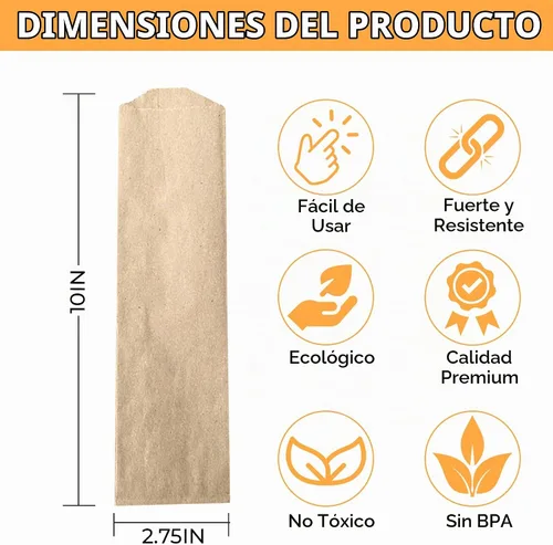 Vista 6 de Bolsas desechables de papel kraft para cubiertos