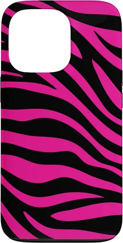 Vista 10 de Zebra Animal Print Pattern Black and Pink Cute Phone Case for iPhone 17
