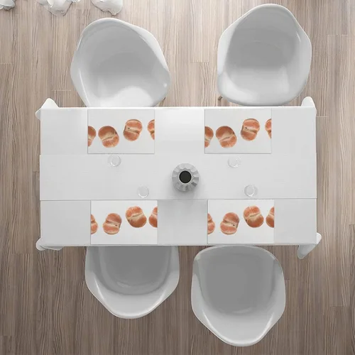 Vista 7 de Rectangular Placemats Set of 4, Heat Resistant Orange Printed Kitchen Dining Table Mats