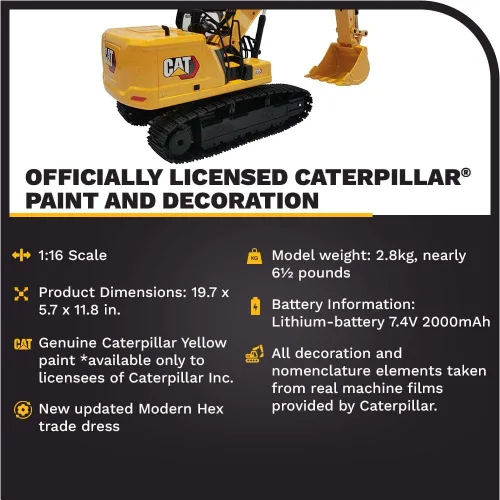 Vista 2 de Diecast Masters DCM/Racemasters 28005 1:16 RC Cat 320 Excavadora hidráulica