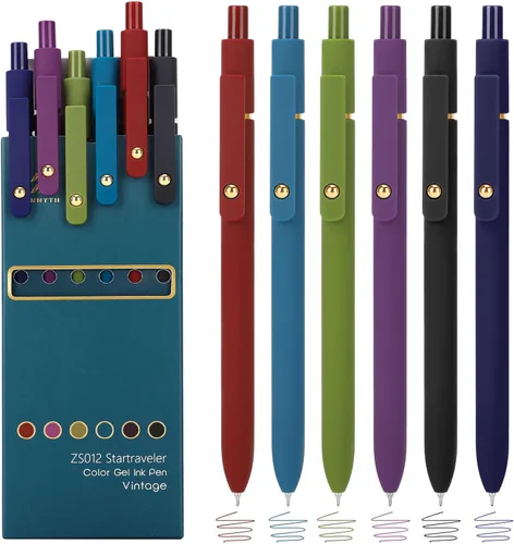 Vista 7 de Ddaowanx Bolígrafos de gel coloridos, punta fina retráctil de 0.5mm, bonitos bolígrafos con escritura y bocetos de colores, esenciales
