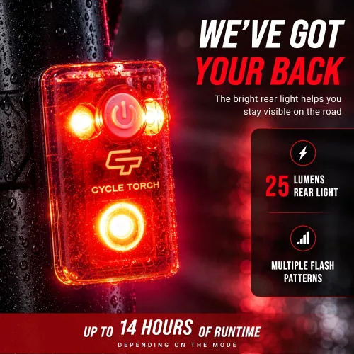 Vista 11 de Luces de bicicleta para montar por la noche, USB recargable Shark 550 Ultra Bright LED Luces de bicicleta delantera y trasera luz trasera