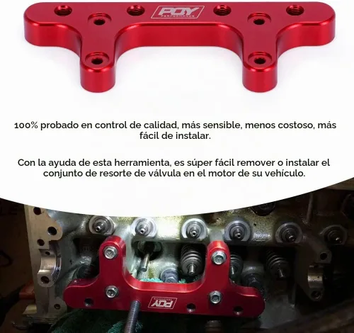 Vista 6 de Herramienta de compresor de resorte de válvula de motor compatible con Ford Mustang GT F150 4.6L 5.4L 2V Romeo Windsor Lincoln Mercury Red
