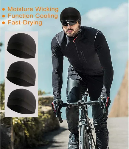 Vista 2 de Paquete de 3 gorras de calavera refrescante forro de casco que absorbe el sudor para hombres y mujeres