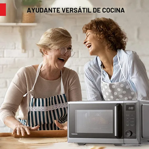 Vista 8 de TOSHIBA Combo de freidora de aire con horno de microondas inversor para encimera, serie MASTER, asado, convección, combinación rápida, incluso
