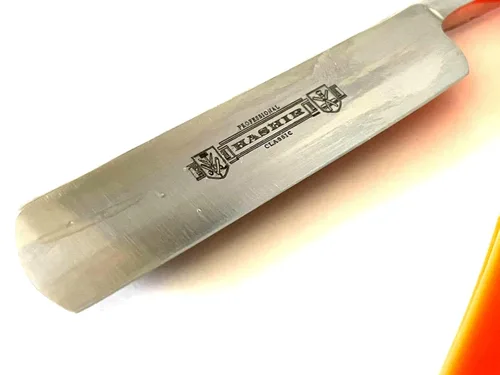Vista 4 de Hombres Sólido Barbero Recta Maquinilla de afeitar Herramienta de Afeitar Depilación Hashir Marca Mango Naranja