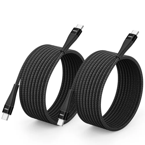 Vista 24 de Cable corto USB C, cable USB C a USB C de 100 W, cable de carga rápida de 1 Negro
