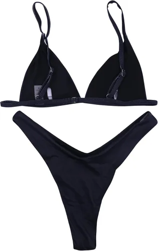 Vista 109 de AIBEARTY Traje de baño de dos piezas con estampado de calaveras para mujer, conjunto de bikini triangular de corte alto para fiesta, festival