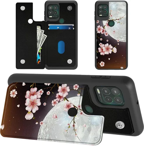 Vista 17 de Funda tipo cartera de mármol abstracto para Moto G Stylus 5G 2021 con tarjetero y bloqueo RFID, piel sintética suave, función atril, cierre